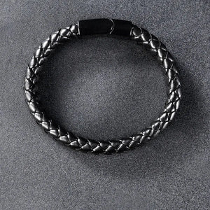 DAD leren armband zwart bovenzijde