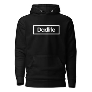 cadeau voor vader – zwarte dadlife hoodie met siliconen brick print en luxe cadeauverpakking