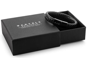 DAD zwarte leren armband met luxe cadeau verpakking