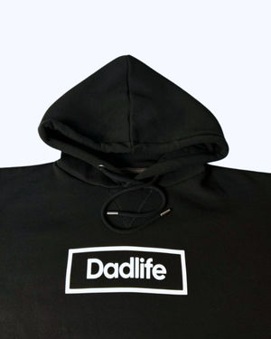 Zwarte dadlife trui close up bovenzijde