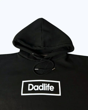 Zwarte dadlife trui close up bovenzijde